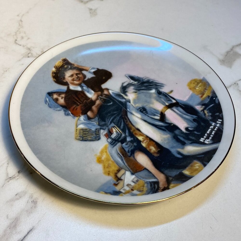 Norman Rockwell Small Plate: Off to School